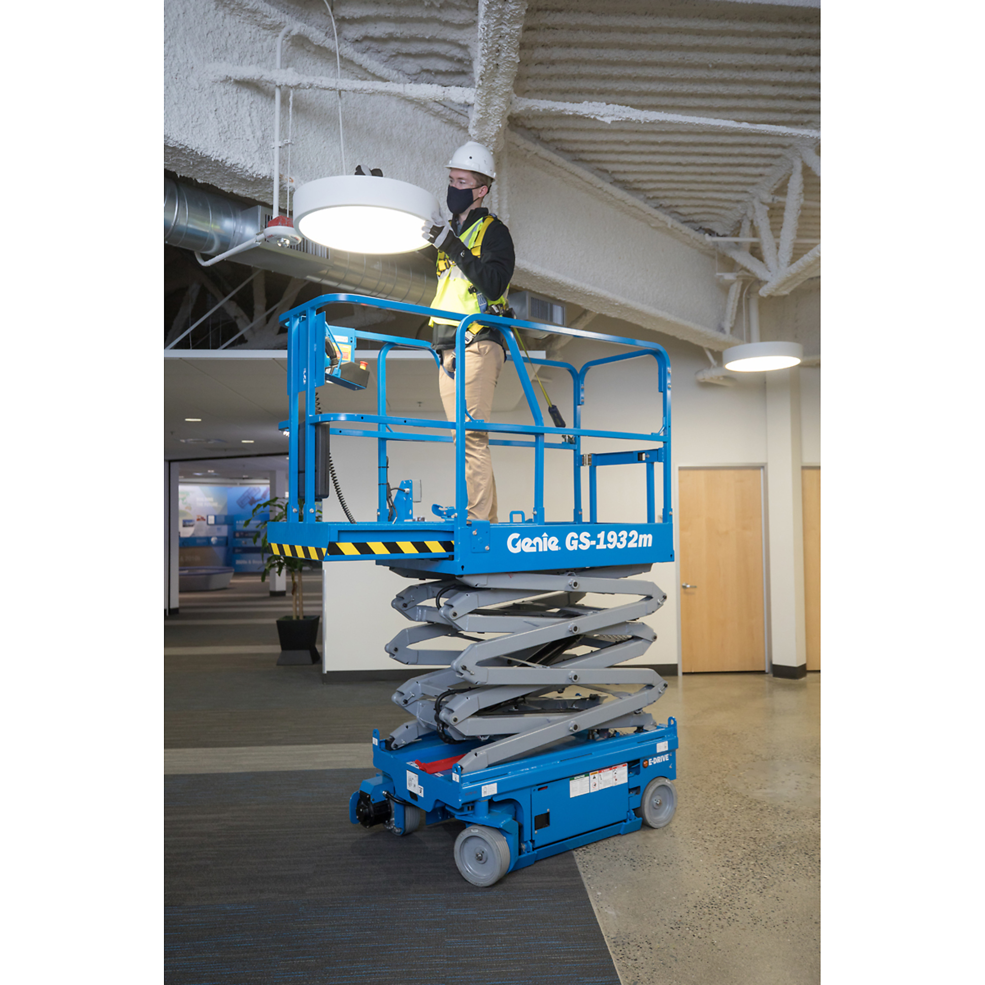 Genie GS-1932 E-Drive Slab Scissor Lift — Electric, Indoor/Outdoor, Quiet Operation, Model# GS-1932 E-Drive